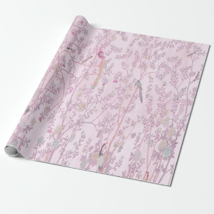 Pink Chinoiserie Chinese Decoupage Wrapping Paper