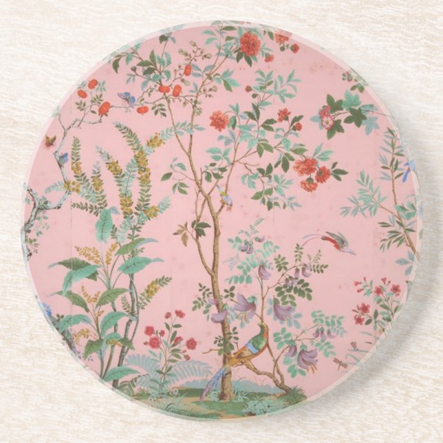 Pink Chinoiserie Coaster (Front)