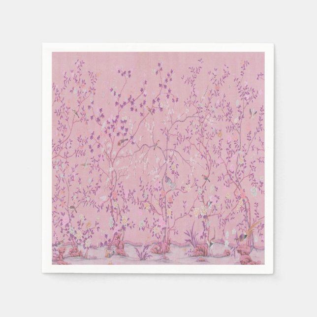 Pink Chinoiserie Decoupage Napkin (Front)