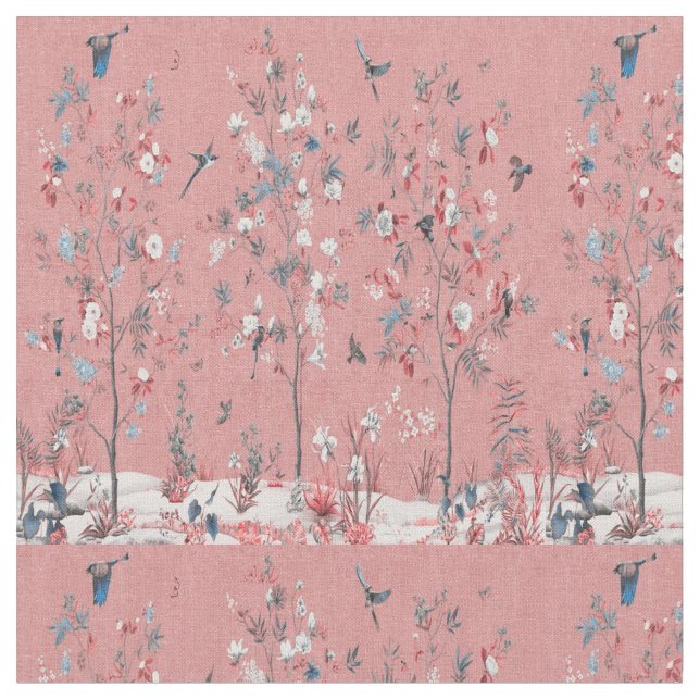 Pink Chinoiserie Fabric (Close Up)