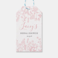 Pink Chinoiserie favour tags, Pink Toile Favour ta
