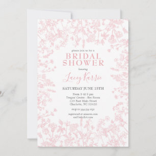 Pink Chinoiserie Floral Bridal Shower Invitation, Invitation
