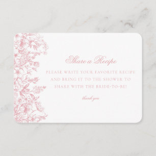 Pink Chinoiserie Floral Share Recipe Invitation