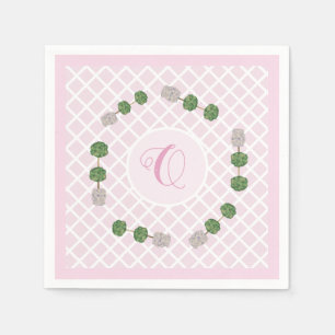 Pink Chinoiserie Ginger Jar Jars Topiary Basket Pa Napkin