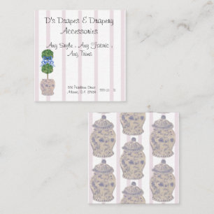 Pink Chinoiserie Ginger Jar Jars Topiary Square B Square Business Card