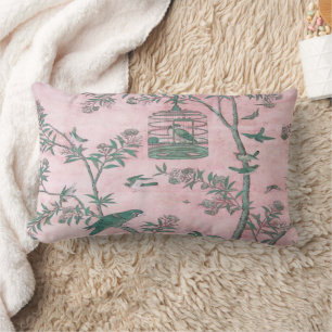 Pink Chinoiserie  Lumbar Cushion