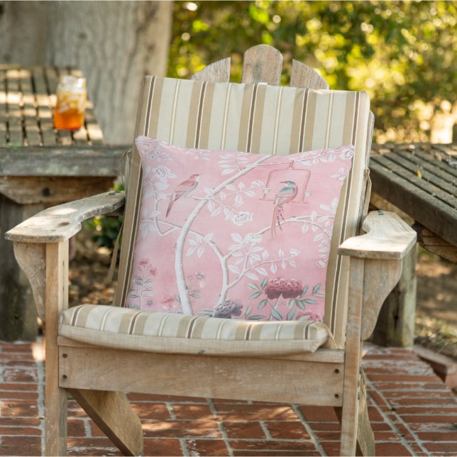 Pink Chinoiserie Patio Cushion (Chair)