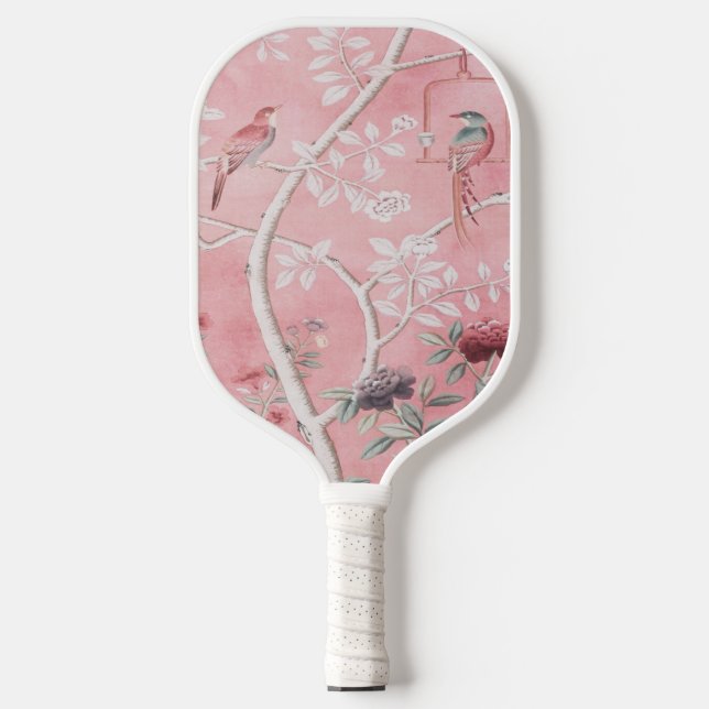 Pink Chinoiserie Pickleball Paddle (Front)
