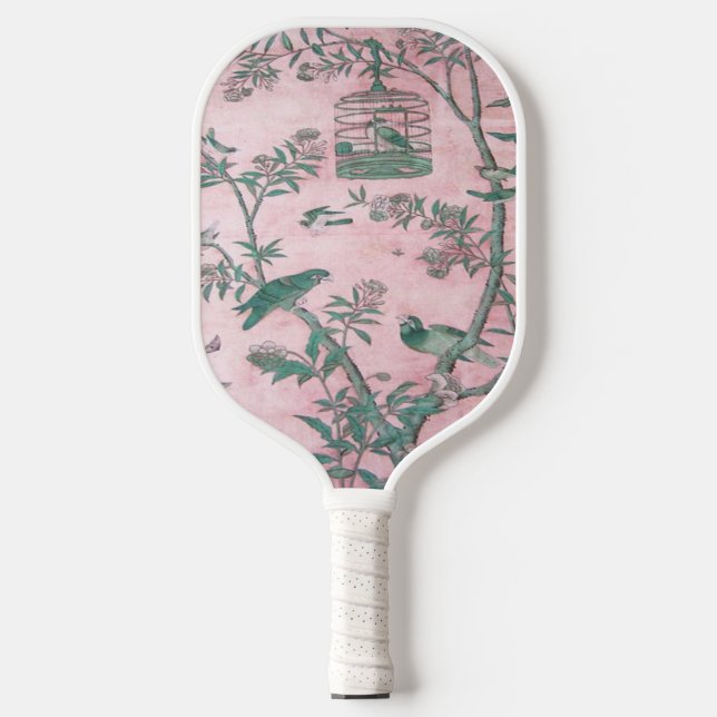 Pink Chinoiserie Pickleball Paddle (Front)