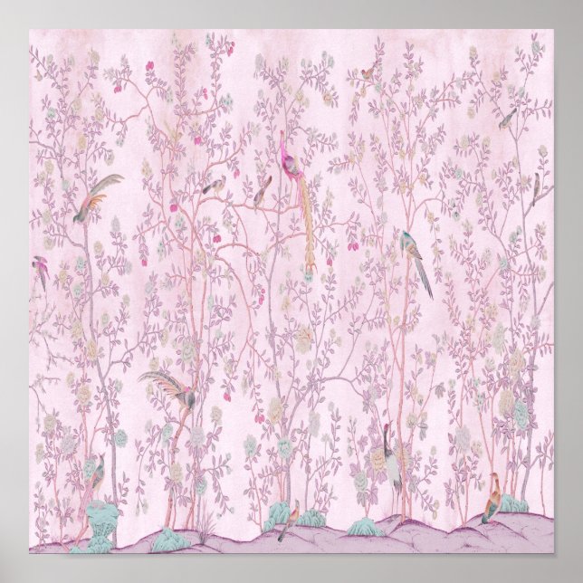 Pink Chinoiserie  Poster (Front)