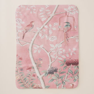 Pink Chinoiserie Sherpa Blanket