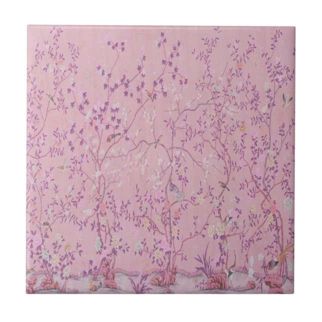Pink Chinoiserie  Tile (Front)
