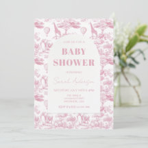 Pink Chinoiserie Toile de Jouy Baby Shower