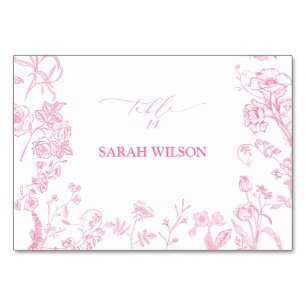 Pink Chinoiserie Victorian Place Card