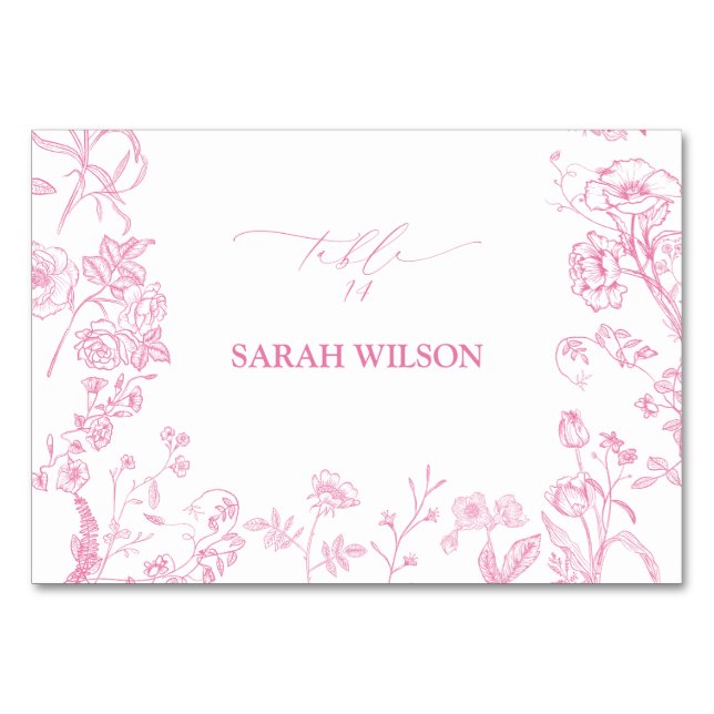 Pink Chinoiserie Victorian Place Card (Front)