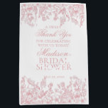 Pink Chinoiserie Vintage Floral Bridal Shower Medium Gift Bag<br><div class="desc">Love is in bloom! This pink Chinoiserie Party Decor Collection, features delicate toile floral patterns for timeless elegance. Each piece in this collection showcases intricate designs in shades of pink, evoking a sense of sophistication and elegance. ★ Let me help you plan your next party! ★ If you need coordinating...</div>