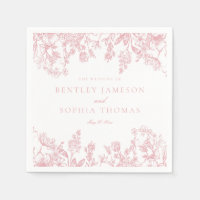 Pink Chinoiserie Vintage Floral Wedding Dessert