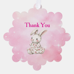 Pink Chinoserie Baby Shower Paper Ornament Card