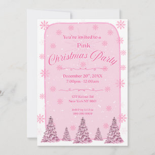 Pink Chirstmas Party Invitation