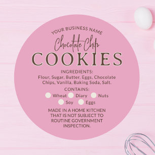 Pink Chocolate Chip Cookies Cottage Law Sticker