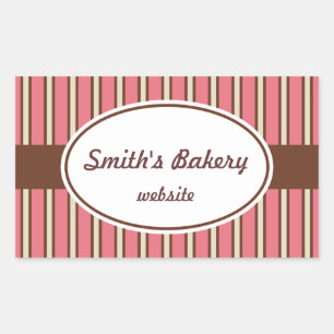 Pink Chocolate Stripe Custom Stickers