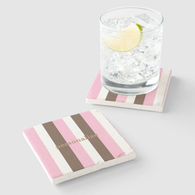 Pink Chocolate Vanilla Stone Coaster (Side)