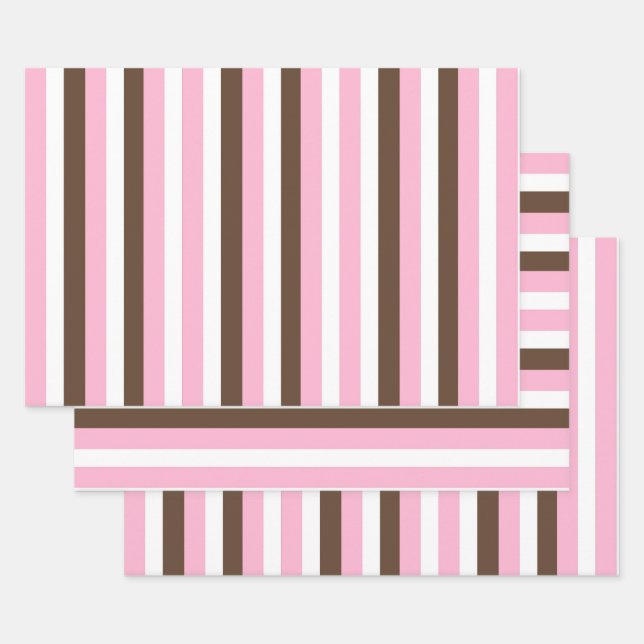 Pink Chocolate Vanilla Wrapping Paper Sheet (Set)