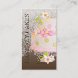 Pink + Chocolate Wedding Cake/Bakery/pâtisserie Business Card