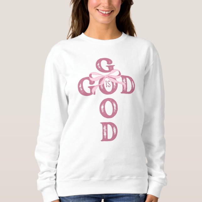 pink Christian aesthetic girls Sweatshirt (Front)