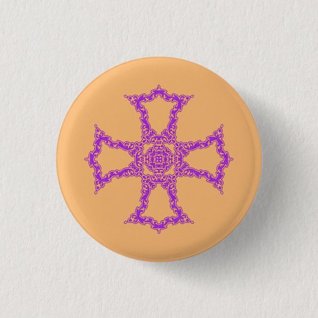 Pink Christian Cross 3 Cm Round Badge (Front)