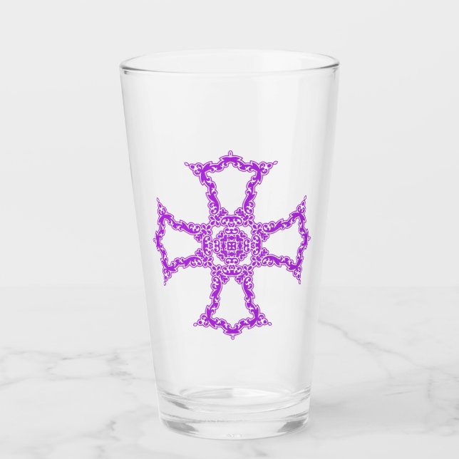 Pink Christian Cross Glass (Front)
