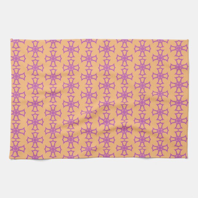 Pink Christian Cross Tea Towel (Horizontal)