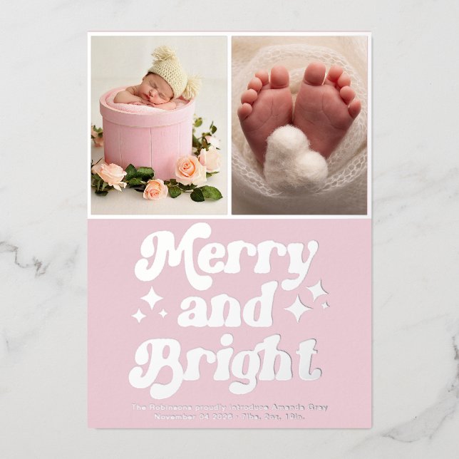 Pink Christmas 3 Photo Snowflake First Christmas  (Front)