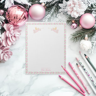 Pink Christmas Angels Personalized Notepad