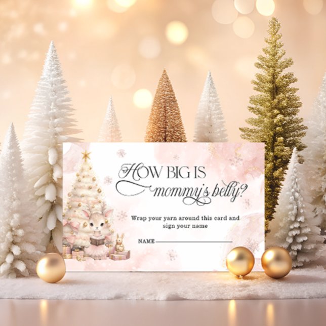 Pink Christmas Baby Deer How Big is Mummy's Belly Enclosure Card (Creator Uploaded)