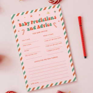 Pink Christmas Baby Shower Baby Predictions Game