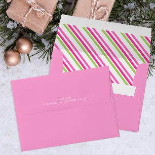 Pink Christmas Baby Shower Return Address Invite Envelope