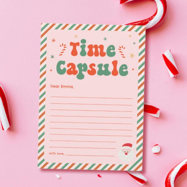 Pink Christmas Baby Shower Time Capsule Game Card (Creator Uploaded)