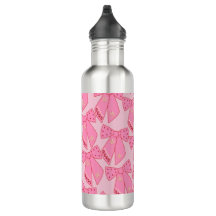 Pink Christmas Bows 710 Ml Water Bottle