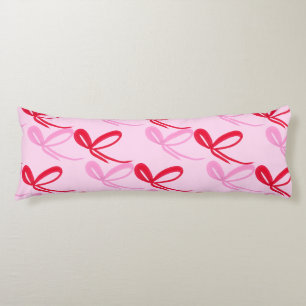 Pink Christmas Bows Reversible Color Body Cushion