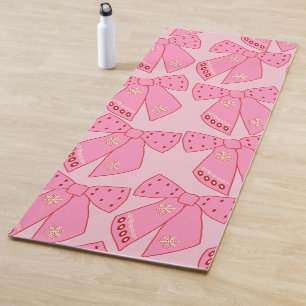 Pink Christmas Bows Yoga Mat