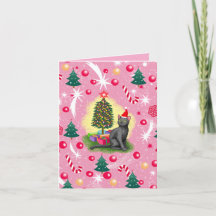 Pink Christmas Cat
