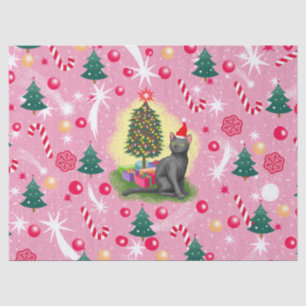 Pink Christmas Cat Tissue Paper