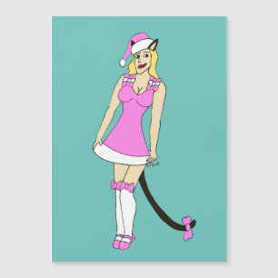 Pink Christmas catgirl