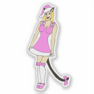 Pink Christmas catgirl