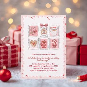 Pink Christmas Cookie Exchange Invitation