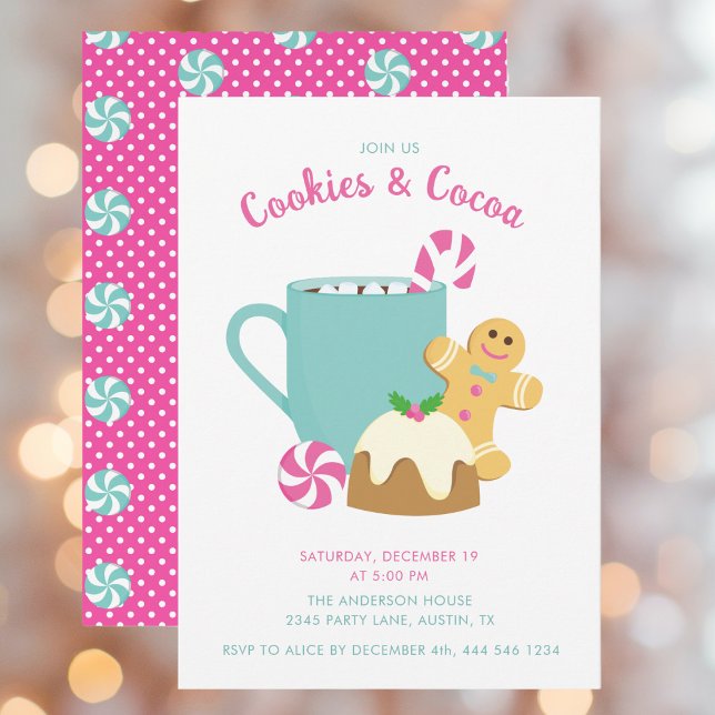 PINK CHRISTMAS COOKIES AND COCOA INVITATION (Creator Uploaded)