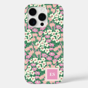 Pink Christmas Dogs Personalised Girl Monogram iPhone 16 Pro Case