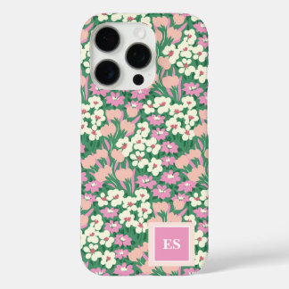 Pink Christmas Dogs Personalised Girl Monogram iPhone 16 Pro Case