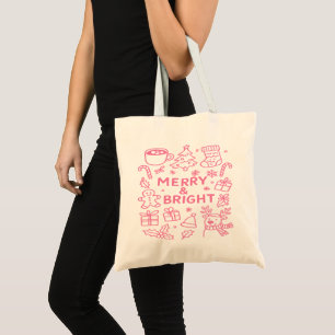 Pink Christmas Doodle   Holiday Carryall Tote Bag